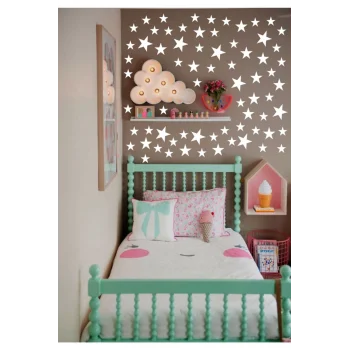 Yıldız Dekoru Lazer Kesim Ahşap Beyaz