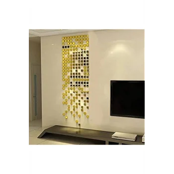 Mozaık Ayna 200x Adet Pleksi Dekoratif Gold