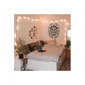 Aslan Geometrik Dekoratif Ahşap Duvar Tablosu