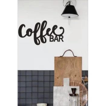Coffee Bar Ahşap Dekoratif Duvar Yazısı