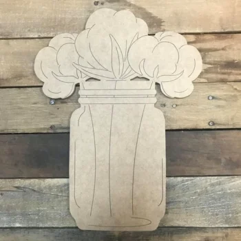 Ahşap Boyama Vazo Çiçek