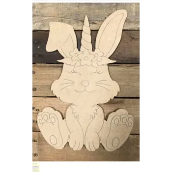 Ahşap Boyama Sevimli Tavşan