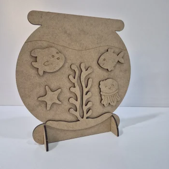 Ahşap Boyama Akvaryum Seti | Çocuklar İçin Eğlenceli MDF Boyama Etkinliği | Atölye (TOPTAN)