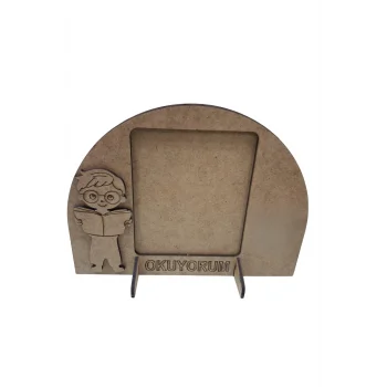 Erkek Çocuk Okuyorum Çerçeve Boyama Seti | Çocuklar İçin Ahşap Boyama Etkinlik Ürünü | MDF Fotoğraf Çerçevesi