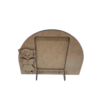 Kız Çocuk Okuyorum Çerçeve Boyama Seti | Çocuklar İçin Ahşap Boyama Etkinlik Ürünü | MDF Fotoğraf Çerçevesi