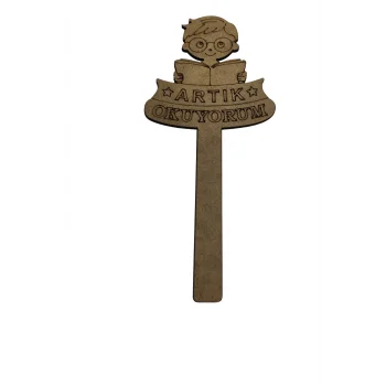 Erkek Çocuk Artık Okuyorum Kitap Ayracı Boyama Seti | Çocuklar İçin Ahşap Boyama Etkinlik Ürünü | MDF Kitap Ayracı