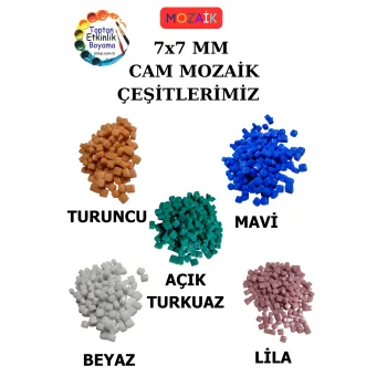 200 Gram Mozaik Taş – 7X7 mm | Mozaik Atölye Seti | Cam Mozaik