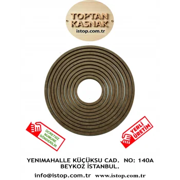 9lu Vidasız Ahşap Yuvarlak 3 Mm - 4 mm Kalınlıkta Kasnak, Düş Kapanı, Makrome Örgü Için Mdf Kasnak