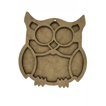 Ayakta Baykuş Mozaik Yapma Seti | MDF Mozaik Baz | Mozaik Taş Etkinlik Ürünü