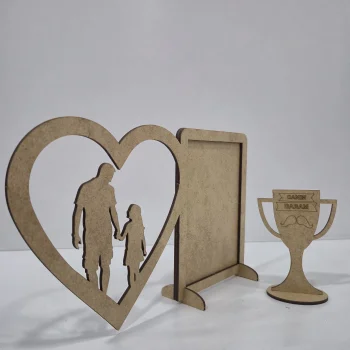 Babalar Günü Ahşap Boyama Seti | Kız Çocuk Anlamlı Etkinlik | MDF Etkinlik Ürünü (TOPTAN)