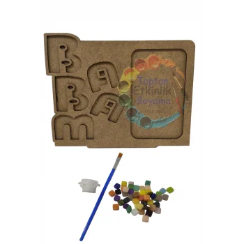 Babam Çerçeve Mozaik Seti – Babalar Günü Özel | MDF Mozaik Baz Mozaik Taş