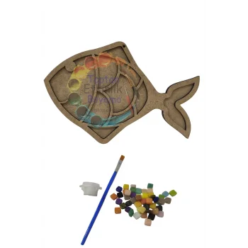Balık Mozaik Yapma Seti | MDF Mozaik Baz | Mozaik Taş Etkinlik Ürünü