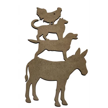 Bremen Mızıkacıları Ahşap Boyama Ürünü | Çocuklar İçin Eğitici Masal Etkinliği | MDF Figür (Demonte)