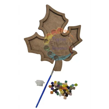 Çınar Yaprağı Mozaik Yapma Seti | MDF Mozaik Baz | Mozaik Taş Etkinlik Ürünü