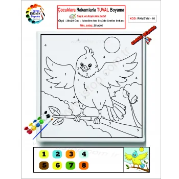 Çocuklara Rakamlarla Tuval Boyama Seti