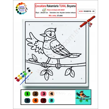 Çocuklara Rakamlarla Tuval Boyama Seti