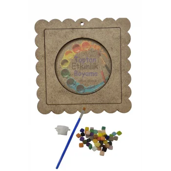 Daire Mozaik Seti – Çocuk Etkinlik ve Sanat Atölyesi Ürünü | MDF Mozaik Baz Çerçeve + Mozaik Taş