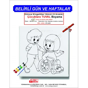 Dünya Engelliler Günü Tuval Boyama Seti - Belirli Gün ve Haftalar İçin Özel Tuval Boyama Setleri