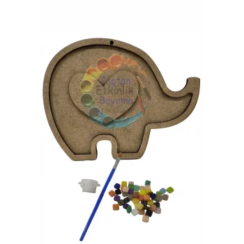 Fil Mozaik Yapma Seti | MDF Mozaik Baz | Mozaik Taş Etkinlik Ürünü