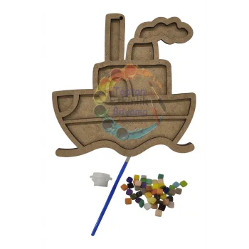Gemi Mozaik Yapma Seti | MDF Mozaik Baz | Mozaik Taş Etkinlik Ürünü