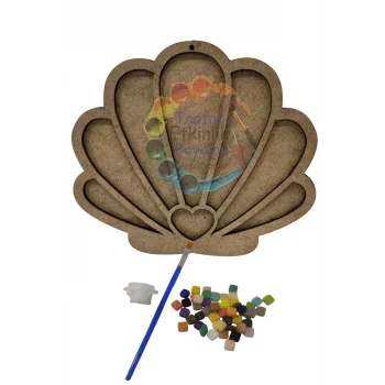 İstiridye Mozaik Yapma Seti | MDF Mozaik Baz | Mozaik Taş Etkinlik Ürünü