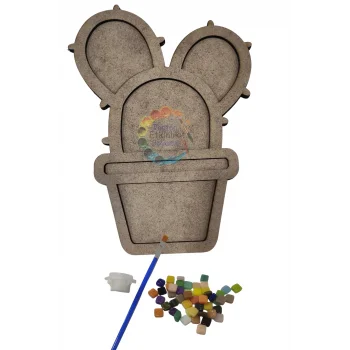 Kaktüs Mozaik Seti | Mozaik Baz - Çocuklar İçin Renkli Sanat ve El Becerisi Etkinliği