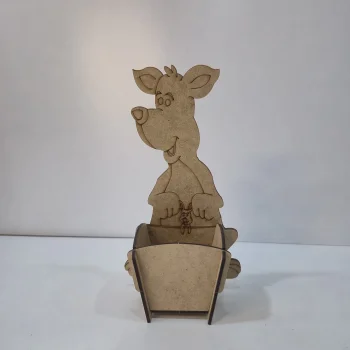 Kalemlik Kanguru Ahşap Boyama Seti | Çocuklar İçin Eğitici Ahşap Etkinlik | MDF Atölye (TOPTAN)