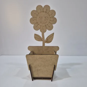 Kalemlik Saksı Ahşap Boyama Seti | Çocuklar İçin Eğlenceli ve Papatya Kalemlik Yapımı | MDF Hobi ve Atölye (TOPTAN)