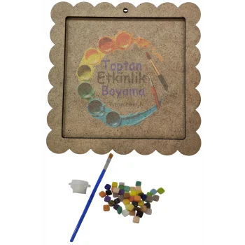 Kare Mozaik Seti – Çocuklar İçin Renkli Etkinlik ve Sanat Atölyesi Ürünü | MDF Mozaik Çerçeve