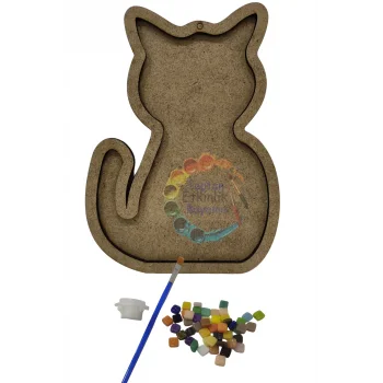 Kedi Mozaik Seti – Çocuklar İçin Eğitici El Becerisi Etkinliği | Mozaik Baz