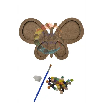 Kelebek Mozaik Yapma Seti | MDF Mozaik Baz | Mozaik Taş Etkinlik Ürünü