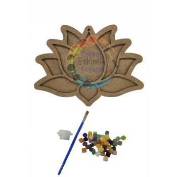 Lotus Mozaik Yapma Seti | MDF Mozaik Baz | Mozaik Taş Etkinlik Ürünü