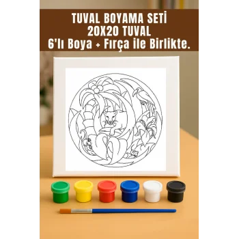 Oman Hayvanları Temalı Tuval Seti | Atölye Etkinlik 20x20 Tuval (6’lı Boya + Fırça Dahil)