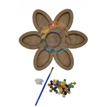 Papatya Mozaik Yapma Seti | MDF Mozaik Baz | Mozaik Taş Etkinlik Ürünü