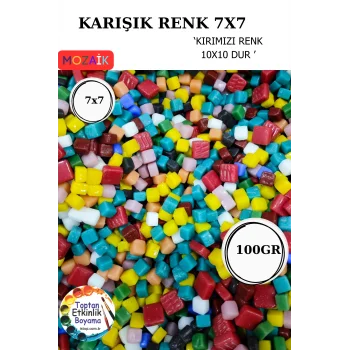 100 Gram Renkli Mozaik Seti – 7x7 mm| Çocuk Etkinlik ve Sanat Projeleri İçin