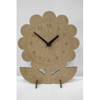 Saat Çiçek Ahşap Boyama Seti | Çocuklar İçin Eğitici Boyama ve Atölye Etkinliği | MDF Saat (Demonte)