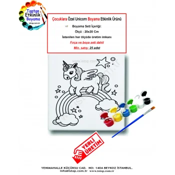 Tuval Boyama Seti – Çocuklara Özel Unicorn Etkinlik Ürünü