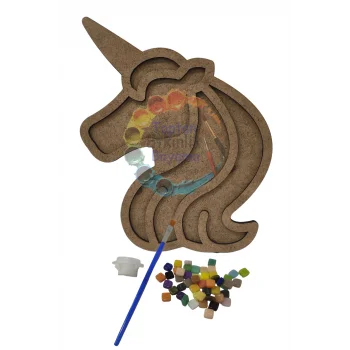 Unicorn Mozaik Yapma Seti | MDF Mozaik Baz | Mozaik Taş Etkinlik Ürünü