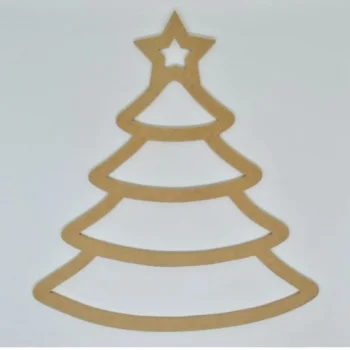 Yılbaşı Ağacı Şeklinde MDF Kasnak Dekoratif Ürün - 4 mm