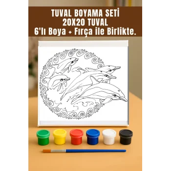 Yunus Tuval Seti | Atölye Etkinlik 20x20 Tuval (6’lı Boya + Fırça Dahil)