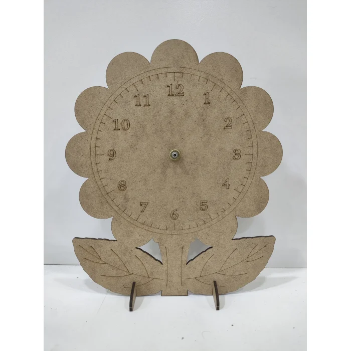 Saat Çiçek Ahşap Boyama Seti | Çocuklar İçin Eğitici Boyama ve Atölye Etkinliği | MDF Saat (Demonte)