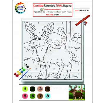 Çocuklara Rakamlarla Tuval Boyama Seti