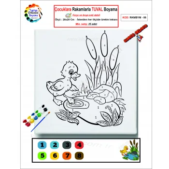 Çocuklara Rakamlarla Tuval Boyama Seti