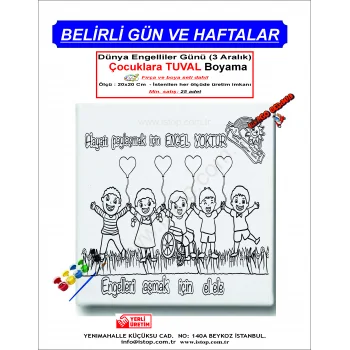 Dünya Engelliler Günü Tuval Boyama Seti - Belirli Gün ve Haftalar İçin Özel Tuval Boyama Setleri