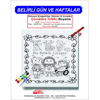 Dünya Engelliler Günü Tuval Boyama Seti - Belirli Gün ve Haftalar İçin Özel Tuval Boyama Setleri