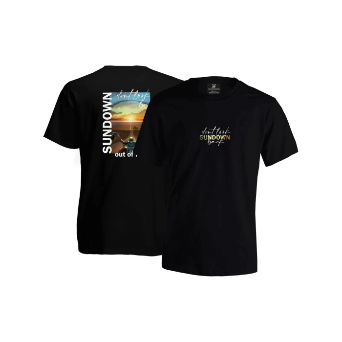 Sundown Tasarım Unisex T-shirt - Siyah