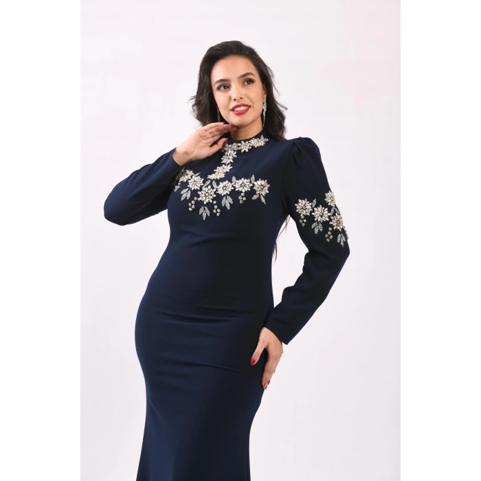 Şehzade Çiçeği Abiye - Lacivert