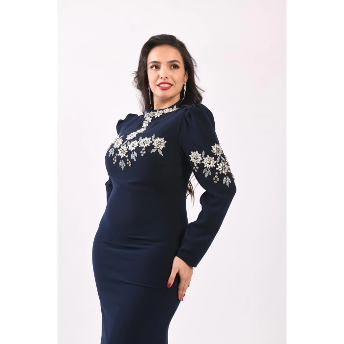 Şehzade Çiçeği Abiye - Lacivert