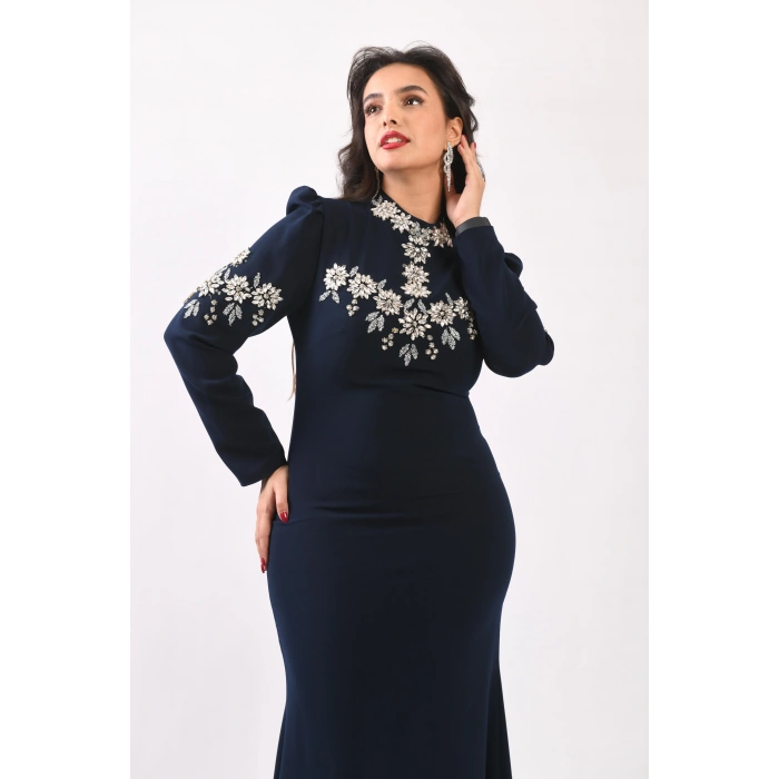 Şehzade Çiçeği Abiye - Lacivert