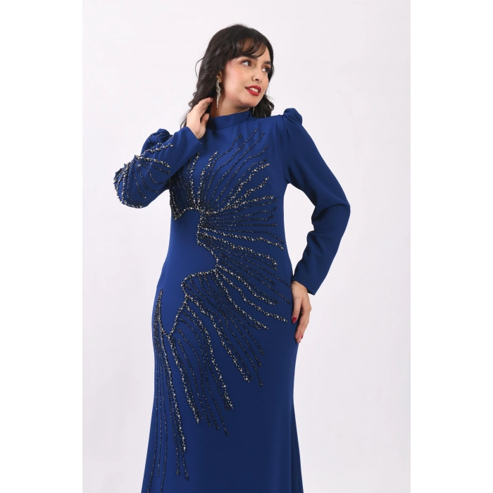 Babilin Yıldızları Krep Abiye - Mavi